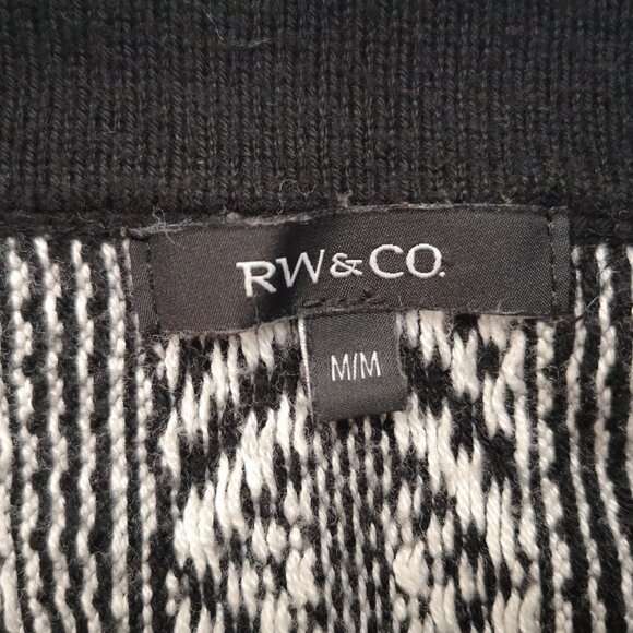 RW&CO Ladies Size Medium Black & White Straight Fit Open Cardigan - Picture 3 of 10